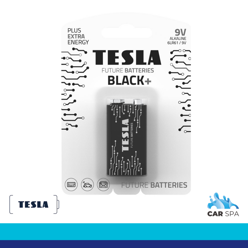 TESLA BLACK + Alkaline 9V Batteries 6LR61