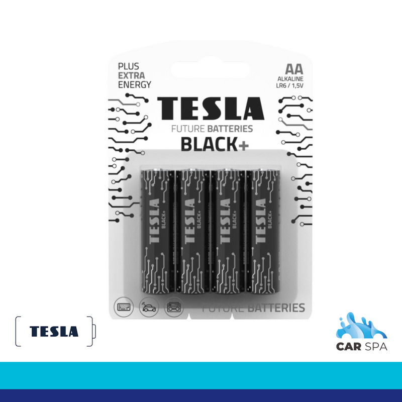 TESLA BLACK + Alkaline Batteries AA Type LR6 1.5V