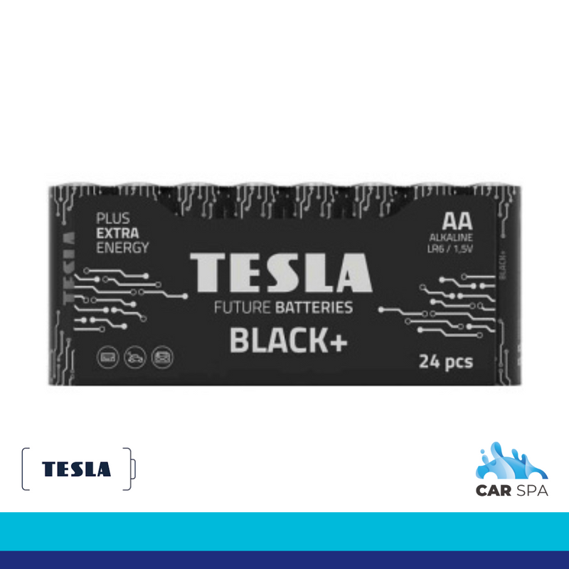 TESLA BLACK + Alkaline Batteries AA Type LR6 1.5V